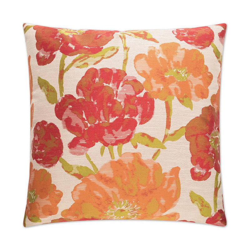 Lauren Poppy Red Throw Pillow With Insert Throw Pillows LOOMLAN By D.V. Kap