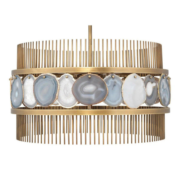 Lavender Agate Round Gold Lighting Fixture Upsala Chandelier Chandeliers LOOMLAN By Jamie Young