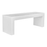 Lazarus Cement White Outdoor Bench Outdoor Benches LOOMLAN By Moe's Home