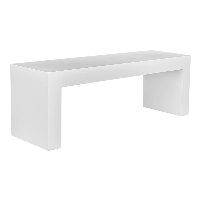 Lazarus Cement White Outdoor Bench Outdoor Benches LOOMLAN By Moe's Home