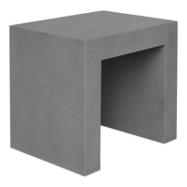 Lazarus Concrete Grey Outdoor Stool Outdoor Stools LOOMLAN By Moe's Home