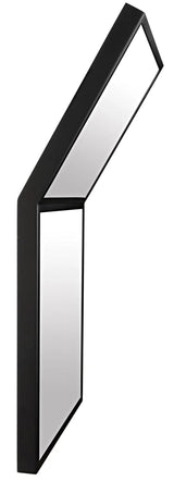 Lazo Mirror, Black Steel Unique Shape Wall Mirror Wall Mirrors LOOMLAN By Noir