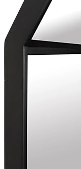 Lazo Mirror, Black Steel Unique Shape Wall Mirror Wall Mirrors LOOMLAN By Noir