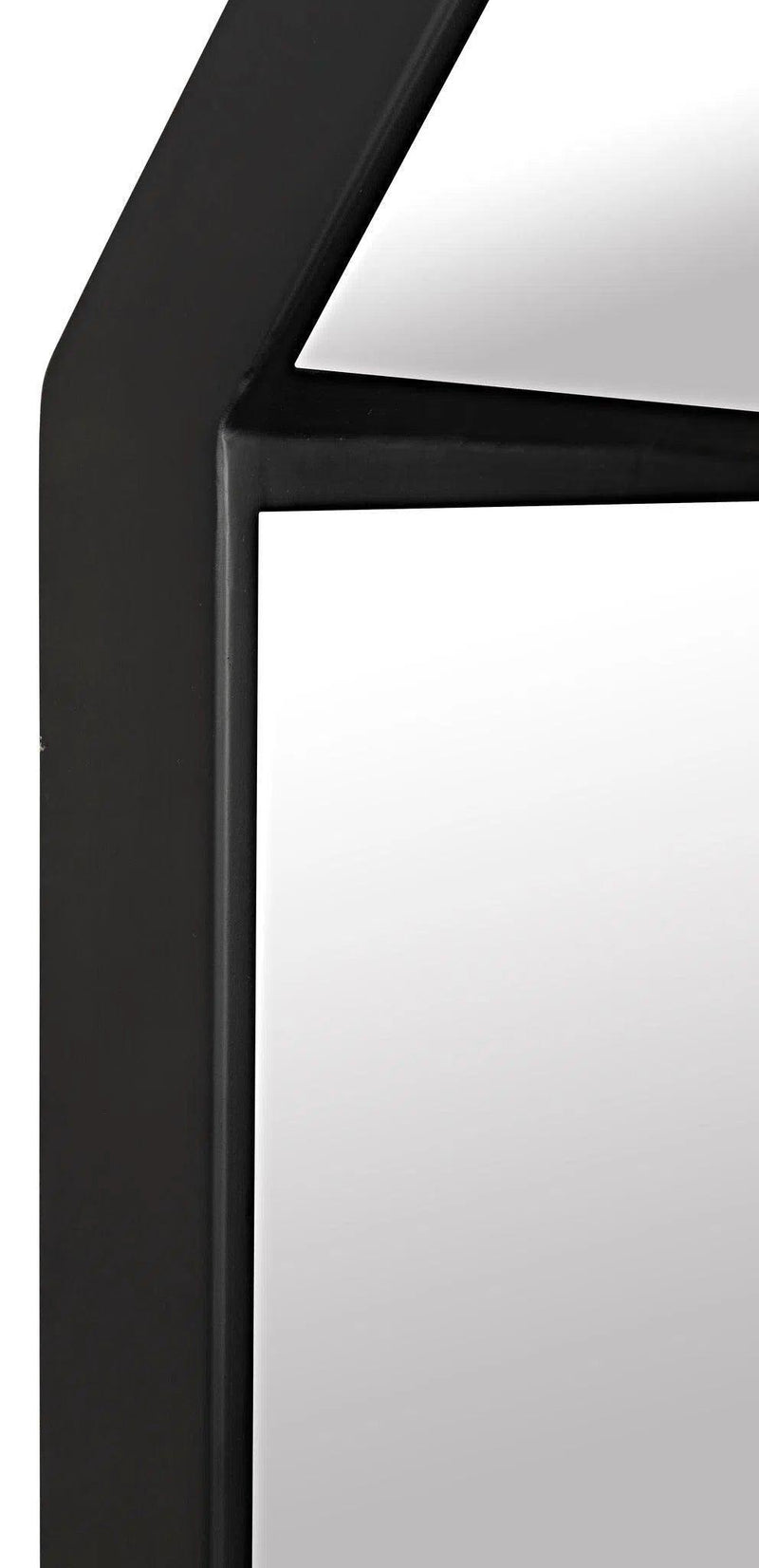 Lazo Mirror, Black Steel Unique Shape Wall Mirror Wall Mirrors LOOMLAN By Noir