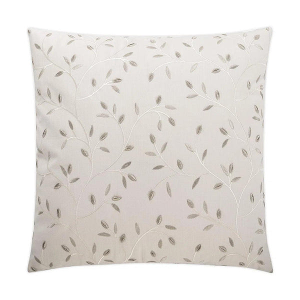 Leaf Sketch Off-White Throw Pillow With Insert Throw Pillows LOOMLAN By D.V. Kap