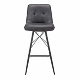 Leather Barstool Grey Industrial Bar Stools LOOMLAN By Moe's Home