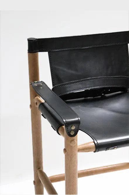 Leather Counter Stool Karly, Black Leather Counter Stools LOOMLAN By Peninsula Home