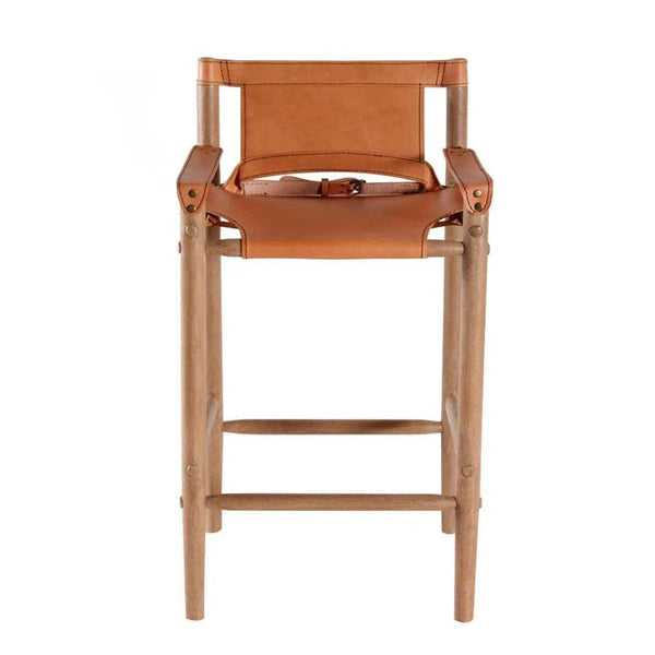 Leather Counter Stool Karly, Natura Leather Counter Stools LOOMLAN By Peninsula Home