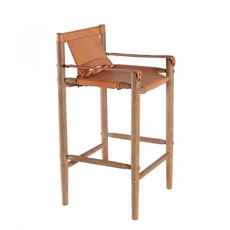 Leather Counter Stool Karly, Natura Leather Counter Stools LOOMLAN By Peninsula Home