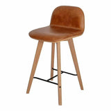 Leather Counter Stool Tan Brown Scandinavian Counter Stools LOOMLAN By Moe's Home