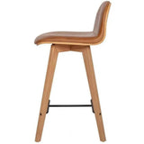 Leather Counter Stool Tan Brown Scandinavian Counter Stools LOOMLAN By Moe's Home