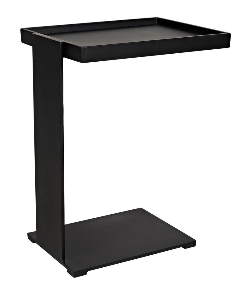 Ledge All Metal Side Table, Black Steel Side Tables LOOMLAN By Noir