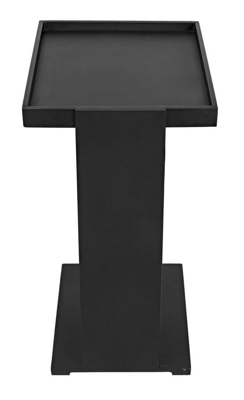 Ledge All Metal Side Table, Black Steel Side Tables LOOMLAN By Noir