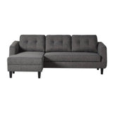 Left Facing Chaise Convertible Sofa Bed in Charcoal Grey Sectionals LOOMLAN By Moe's Home