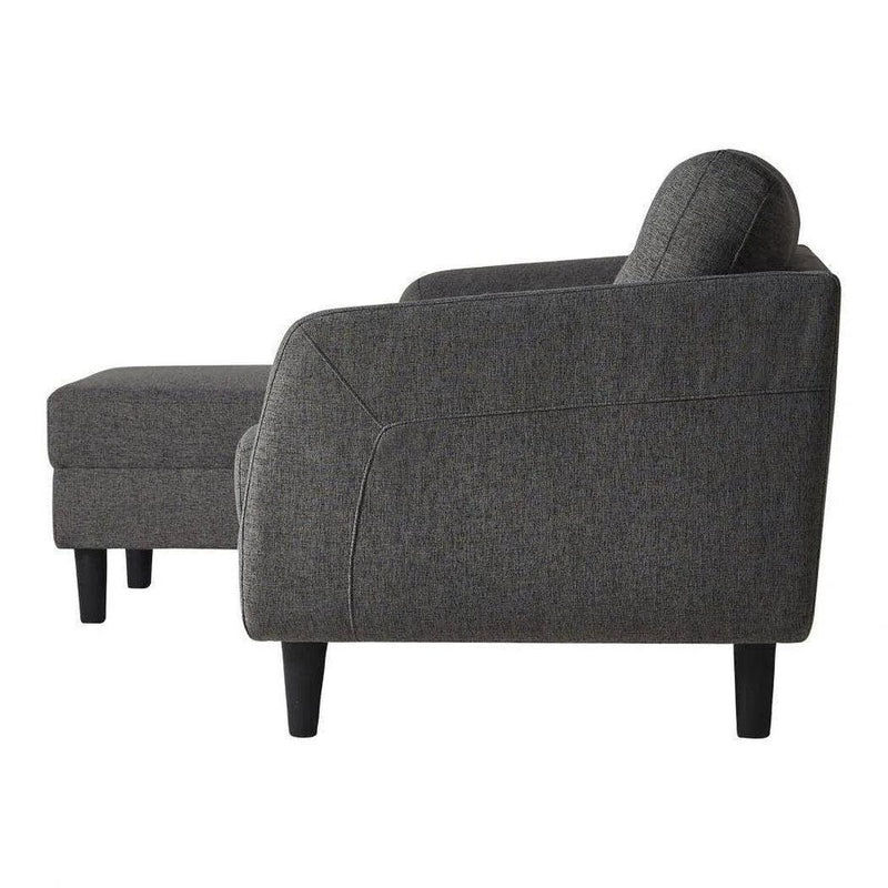 Left Facing Chaise Convertible Sofa Bed in Charcoal Grey Sectionals LOOMLAN By Moe's Home