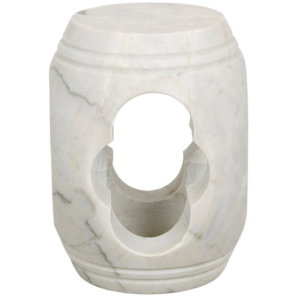 Legend Marble White Round Side Table Side Tables LOOMLAN By Noir