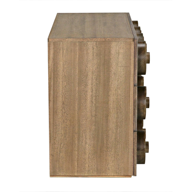 Lego Wood Washed Walnut Sideboard with 3 Drawers Sideboards LOOMLAN By Noir