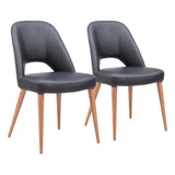 Leith Black Armless Dining Chair (Set of 2) Dining Chairs LOOMLAN By Zuo Modern