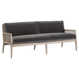 Leone 84" Settee Dark Grey Velvet Down & Feather Sofas & Loveseats LOOMLAN By Essentials For Living