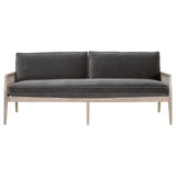 Leone 84" Settee Dark Grey Velvet Down & Feather Sofas & Loveseats LOOMLAN By Essentials For Living