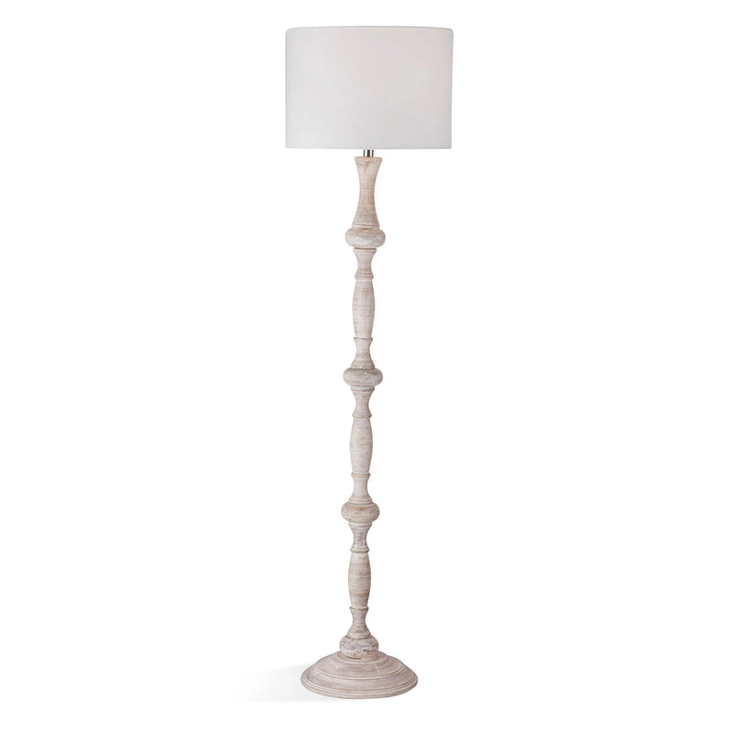 Leroy Place Wood Whitewash Floor Lamp Floor Lamps LOOMLAN By Bassett Mirror