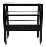 Lesly Wood Black Rectangle Side Table Side Tables LOOMLAN By Noir