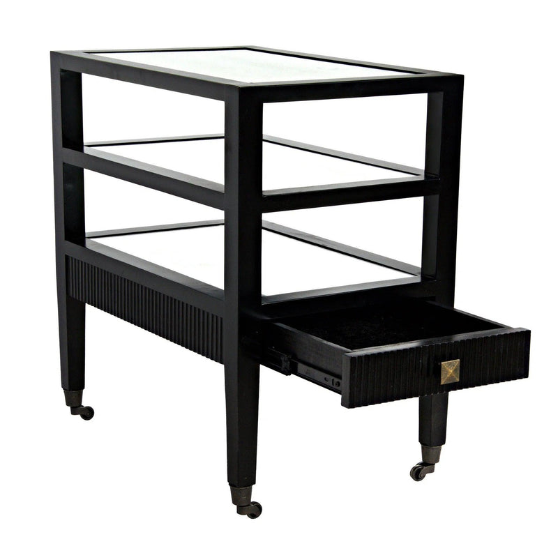 Lesly Wood Black Rectangle Side Table Side Tables LOOMLAN By Noir