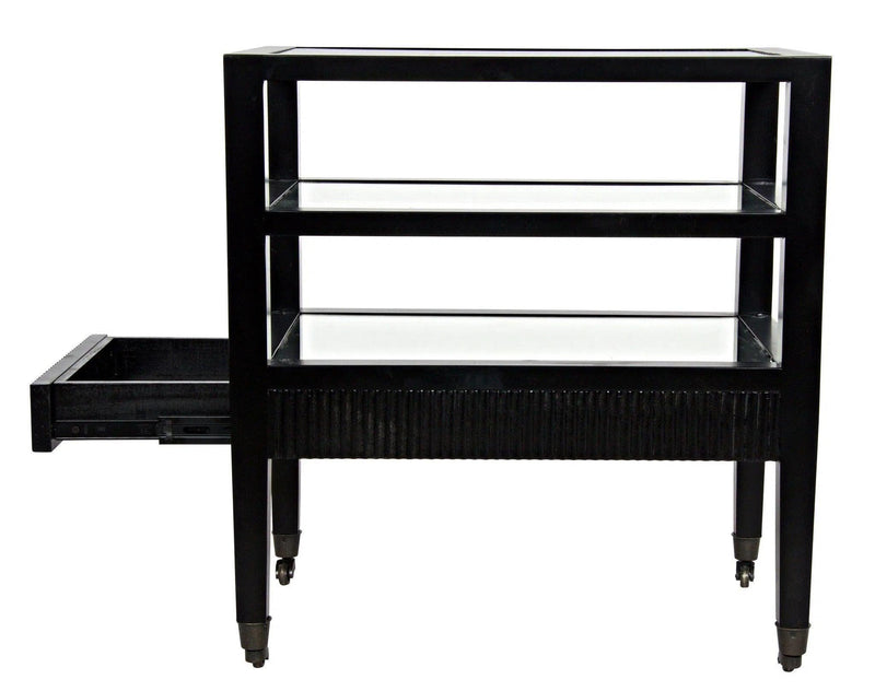 Lesly Wood Black Rectangle Side Table Side Tables LOOMLAN By Noir