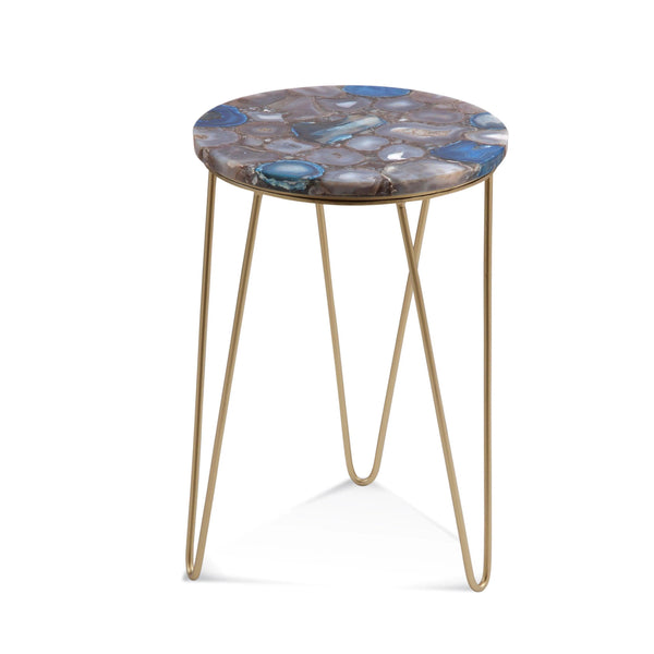 Leuris Metal Gold Round Accent Table Side Tables LOOMLAN By Bassett Mirror