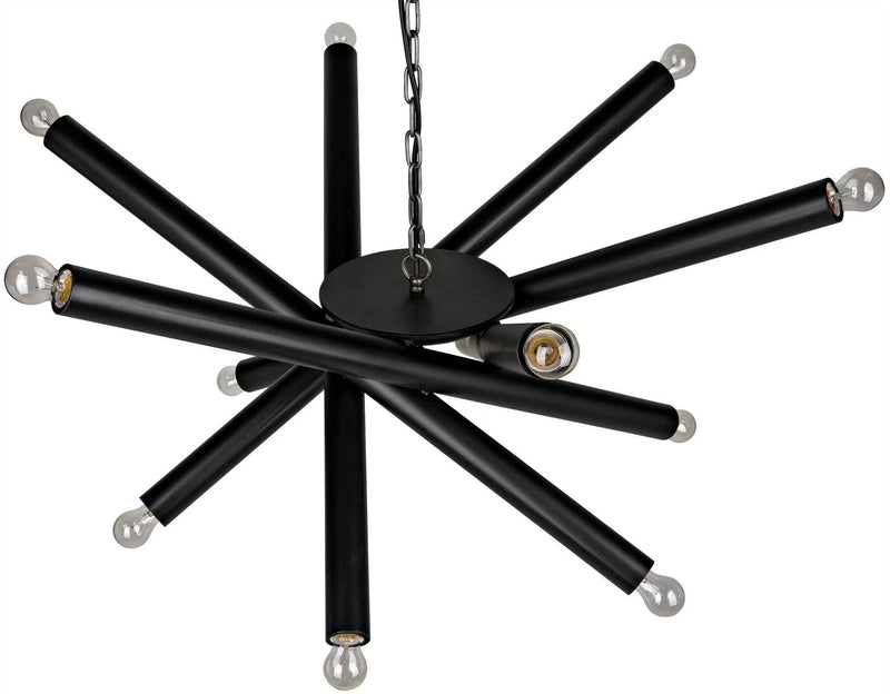 Lex Black Steel Chandelier Chandeliers LOOMLAN By Noir