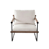 Liam Metal and Wood Cream Accent Arm Chair Club Chairs LOOMLAN By Diamond Sofa