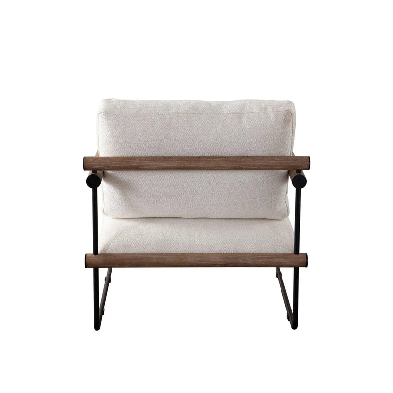 Liam Metal and Wood Cream Accent Arm Chair Club Chairs LOOMLAN By Diamond Sofa