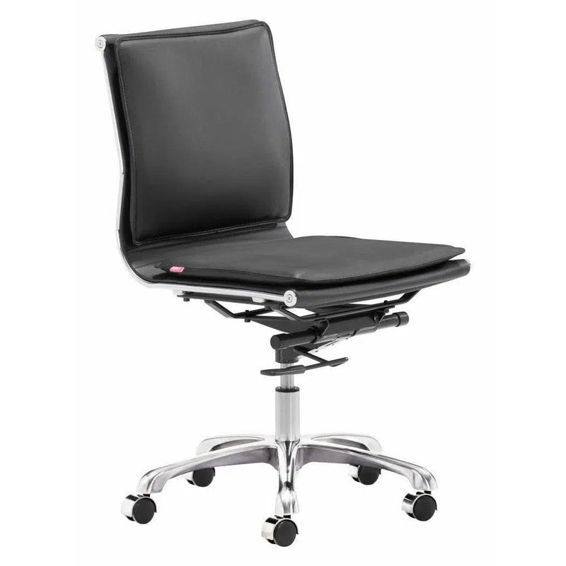 Lider Plus Armless Office Chair Black Office Chairs LOOMLAN By Zuo Modern