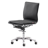 Lider Plus Armless Office Chair Black Office Chairs LOOMLAN By Zuo Modern