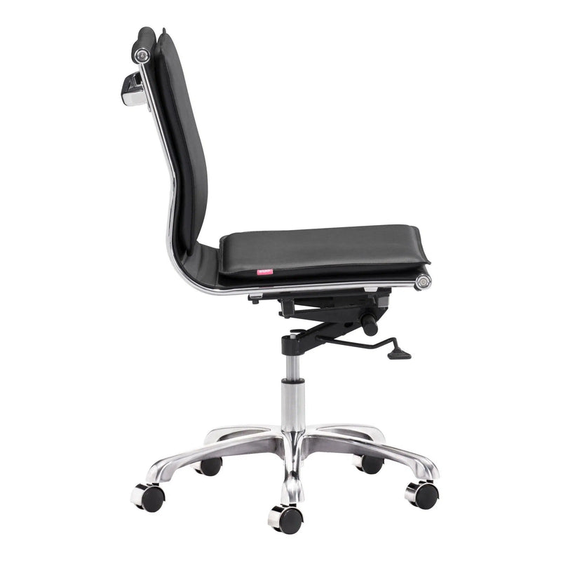 Lider Plus Armless Office Chair Black Office Chairs LOOMLAN By Zuo Modern