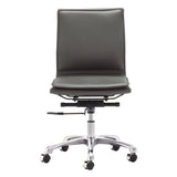 Lider Plus Armless Office Chair Gray Office Chairs LOOMLAN By Zuo Modern