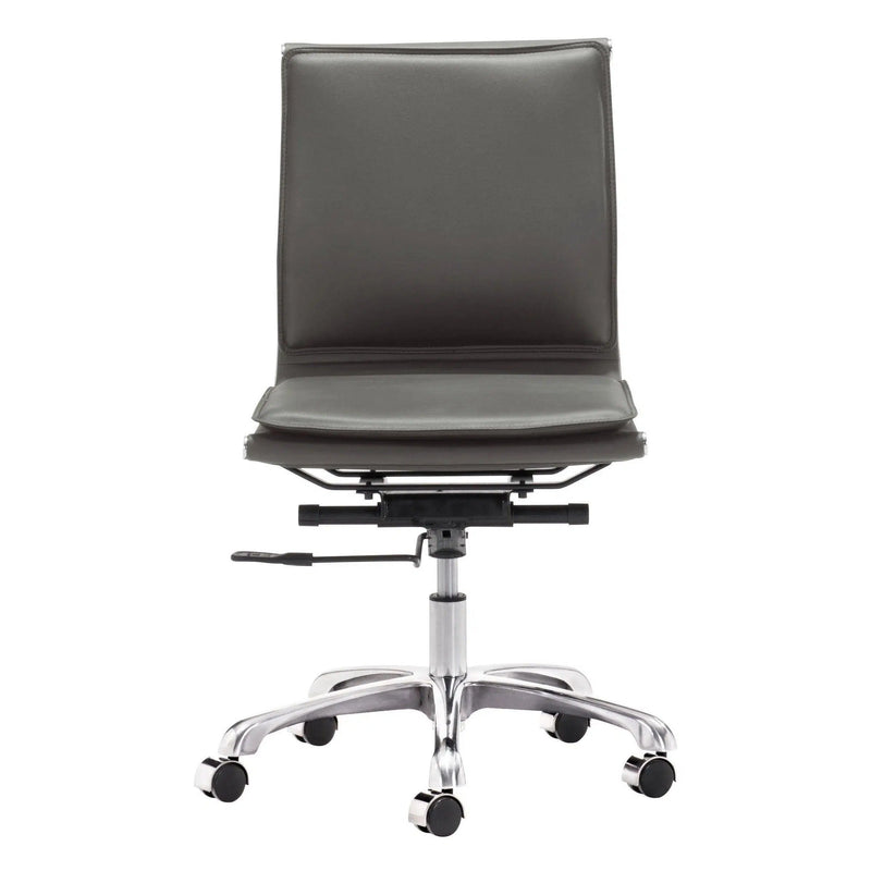 Lider Plus Armless Office Chair Gray Office Chairs LOOMLAN By Zuo Modern