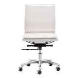 Lider Plus Armless Office Chair White Office Chairs LOOMLAN By Zuo Modern