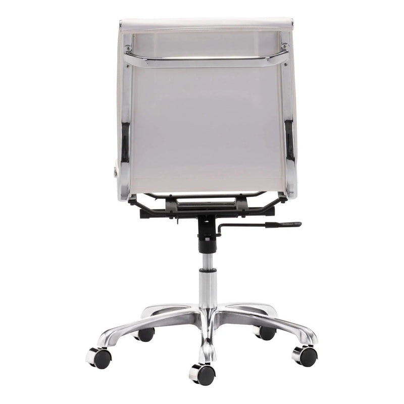 Lider Plus Armless Office Chair White Office Chairs LOOMLAN By Zuo Modern