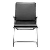 Lider Plus Conference Chair (Set of 2) Black Office Chairs LOOMLAN By Zuo Modern