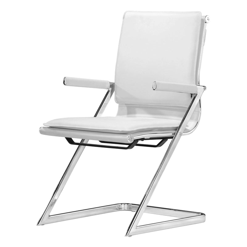 Lider Plus Conference Chair (Set of 2) White Office Chairs LOOMLAN By Zuo Modern