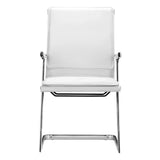 Lider Plus Conference Chair (Set of 2) White Office Chairs LOOMLAN By Zuo Modern