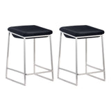 Lids Counter Stool (Set of 2) Dark Gray Counter Stools LOOMLAN By Zuo Modern