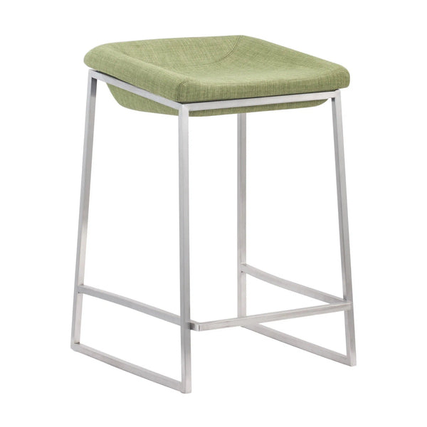 Lids Counter Stool (Set of 2) Green Counter Stools LOOMLAN By Zuo Modern