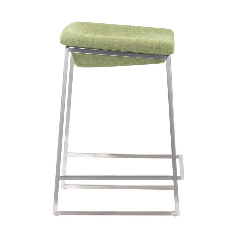 Lids Counter Stool (Set of 2) Green Counter Stools LOOMLAN By Zuo Modern