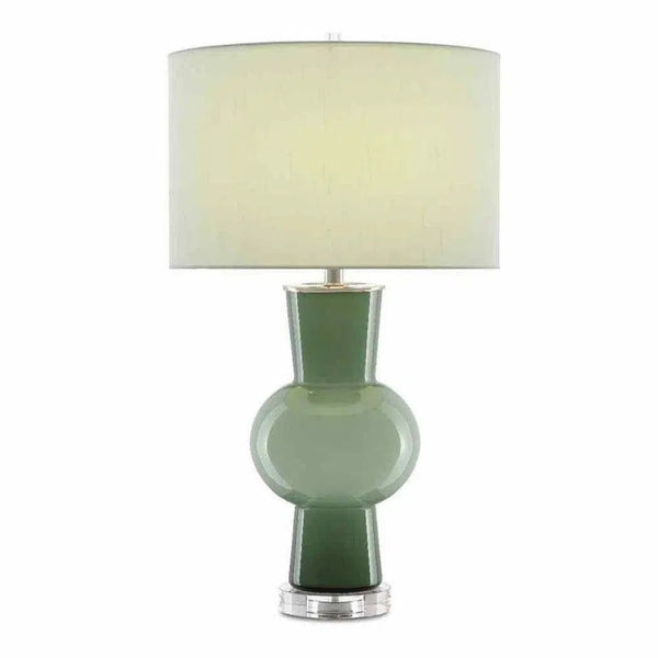 Light and Dark Green Polished Clear Duende Green Table Lamp Table Lamps LOOMLAN By Currey & Co