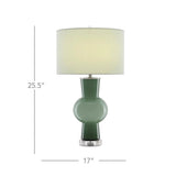 Light and Dark Green Polished Clear Duende Green Table Lamp Table Lamps LOOMLAN By Currey & Co