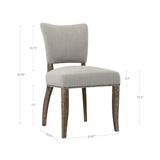 Light Beige 2PC Dining Chairs Set Armless with Floating Back Dining Chairs LOOMLAN By LH Imports