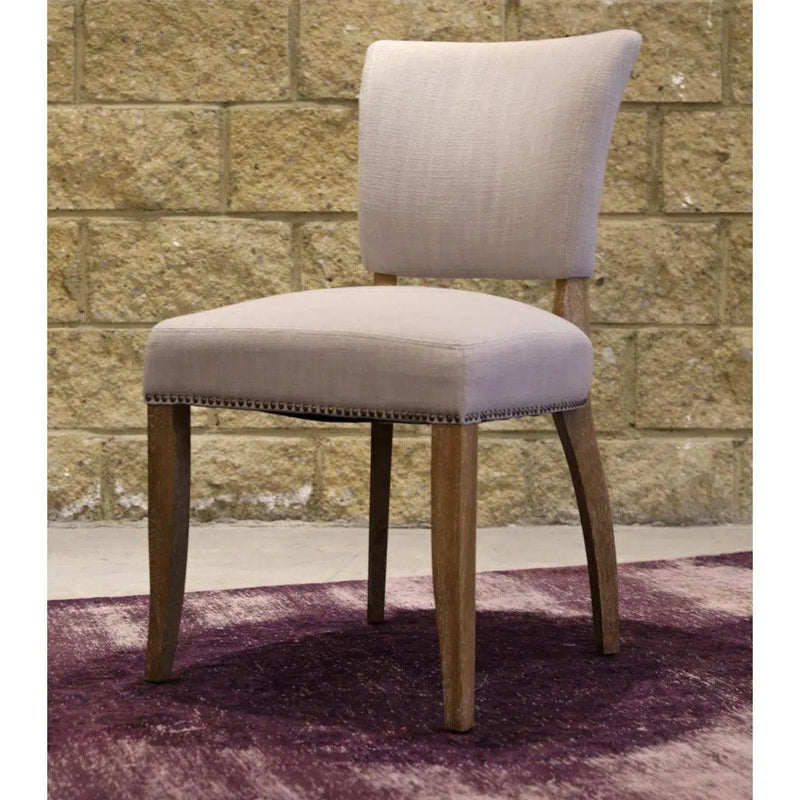 Light Beige 2PC Dining Chairs Set Armless with Floating Back Dining Chairs LOOMLAN By LH Imports