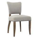 Light Beige 2PC Dining Chairs Set Armless with Floating Back Dining Chairs LOOMLAN By LH Imports